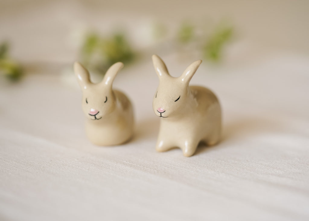 Handmade Ceramic Rabbit Couple