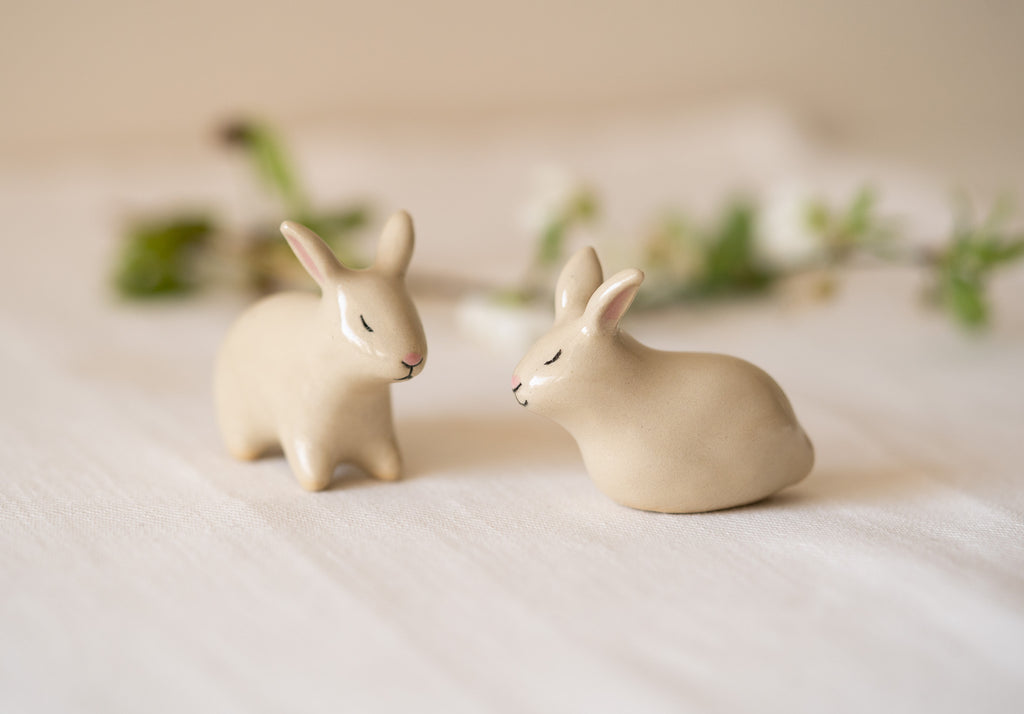 Handmade Ceramic Rabbit Couple