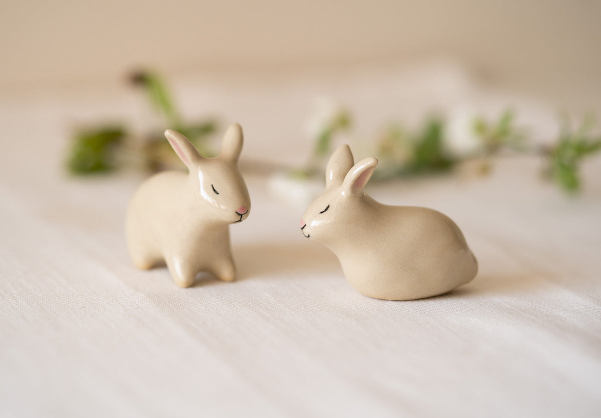 Handmade Ceramic Rabbit Couple