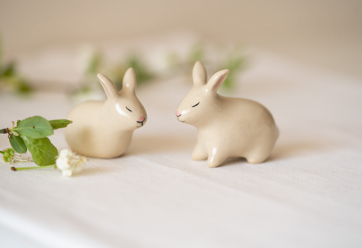 Handmade Ceramic Rabbit Couple