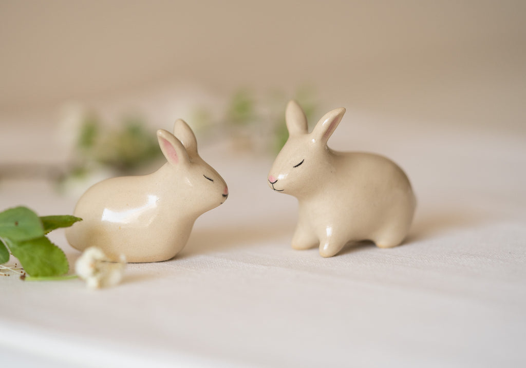 Handmade Ceramic Rabbit Couple