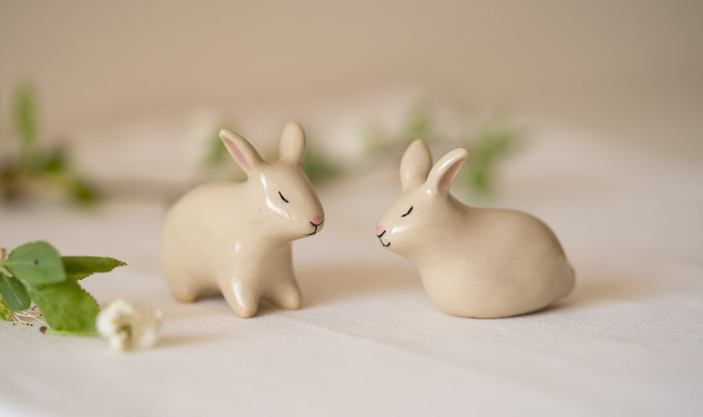 Handmade Ceramic Rabbit Couple