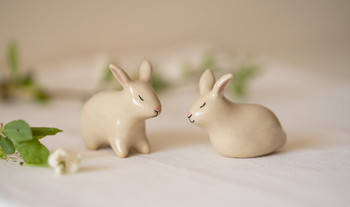 Handmade Ceramic Rabbit Couple