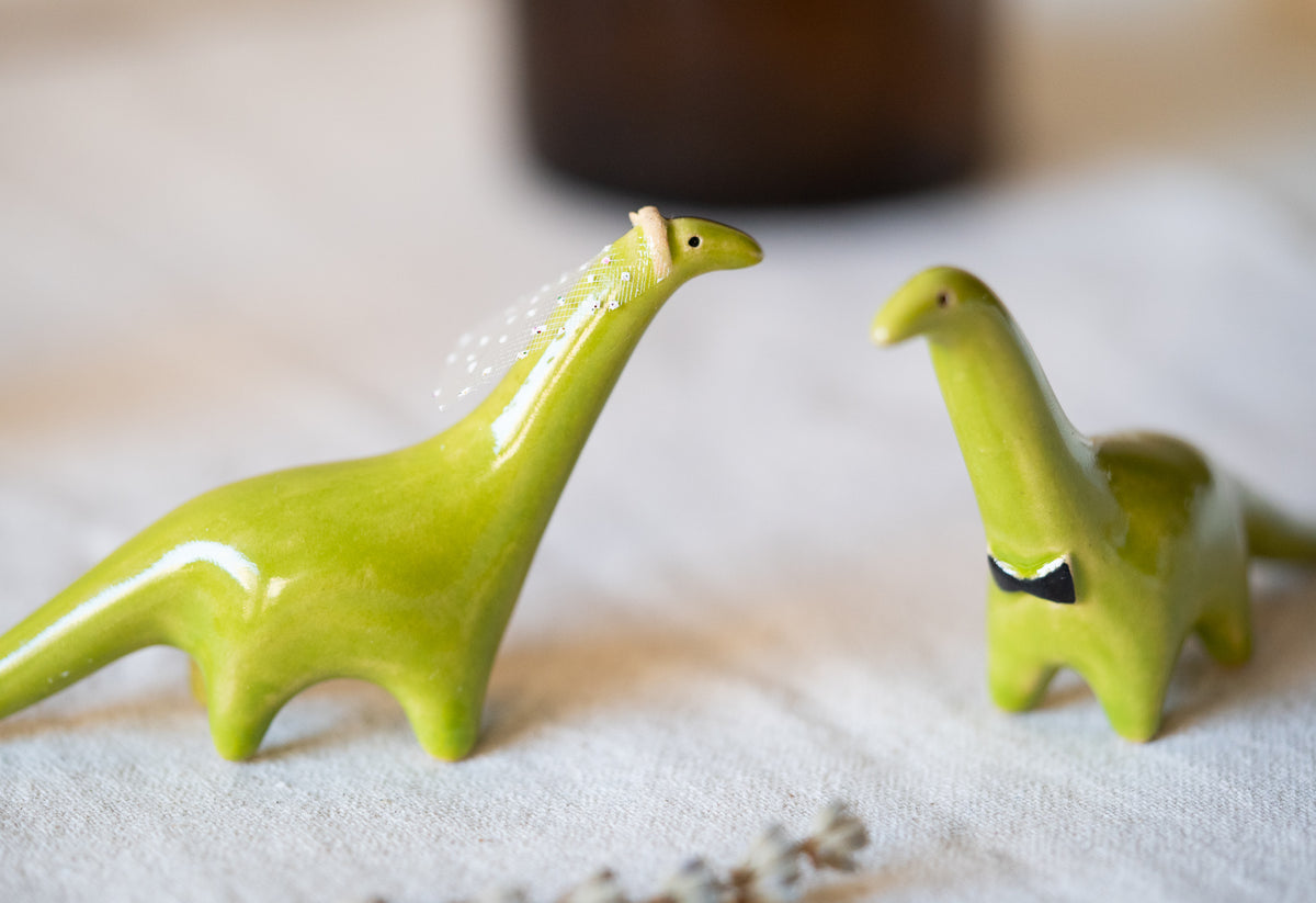 Handmade Ceramic Dinosaur Cake Topper Figurines