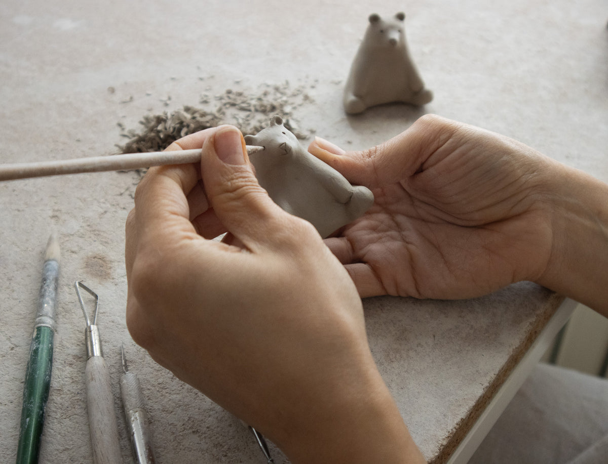 Handmade Ceramic Bear Sculpture