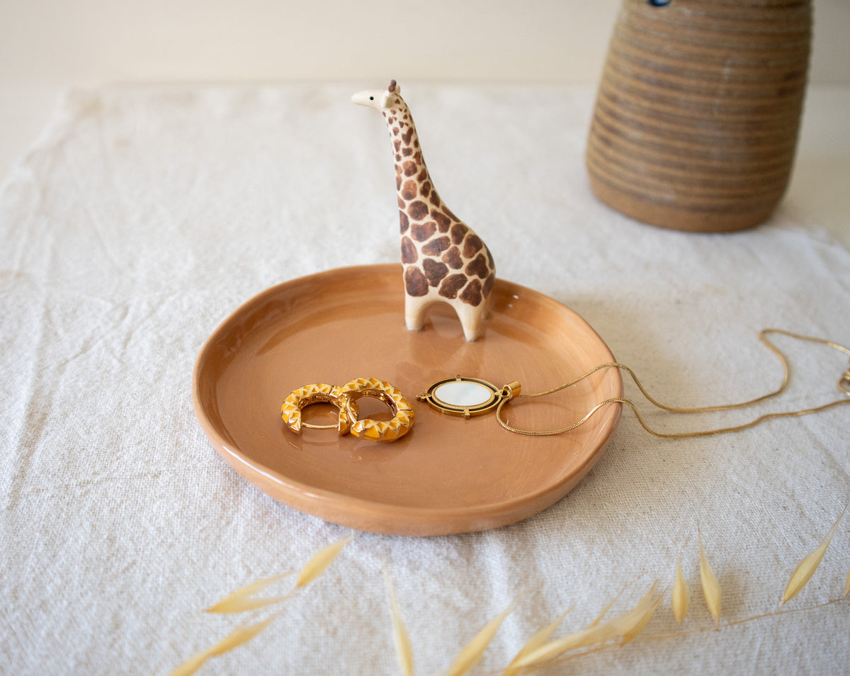 Handmade Ceramic Trinket Dish with Giraffe