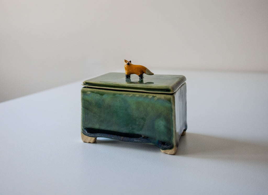 Handmade Ceramic Trinket Box with Fox