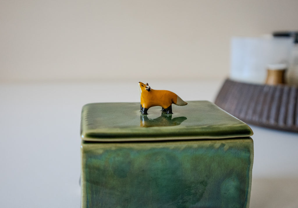 Handmade Ceramic Trinket Box with Fox