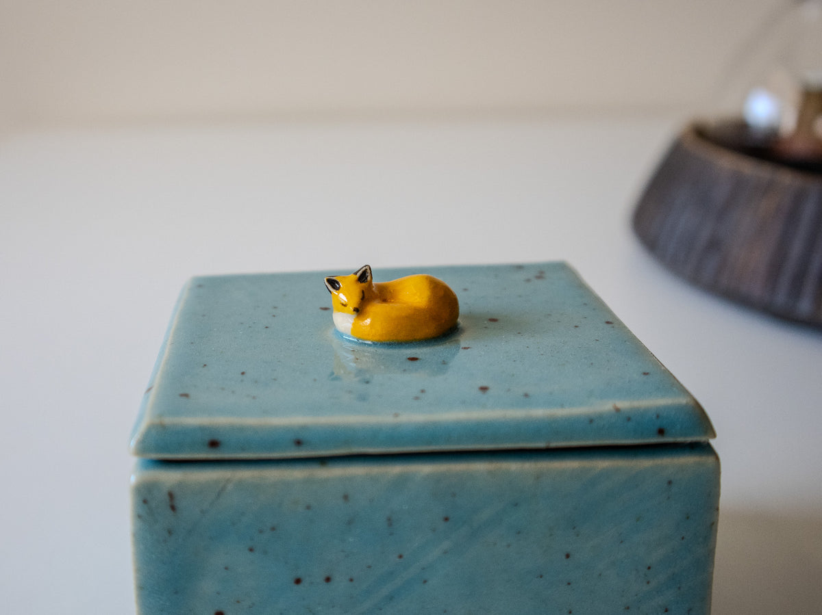 Handmade Ceramic Trinket Box with Fox