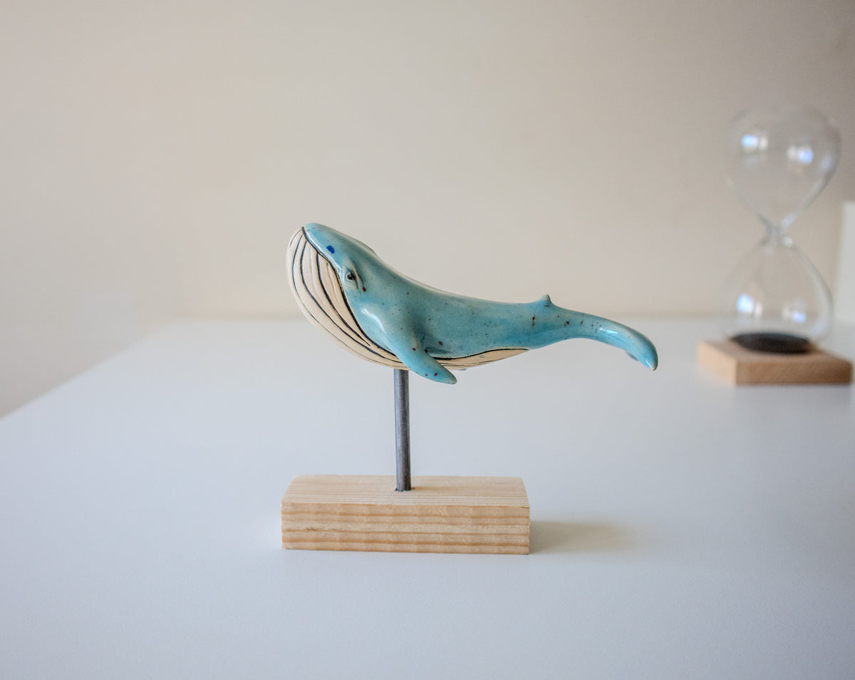 Handmade Ceramic Whale Sculpture