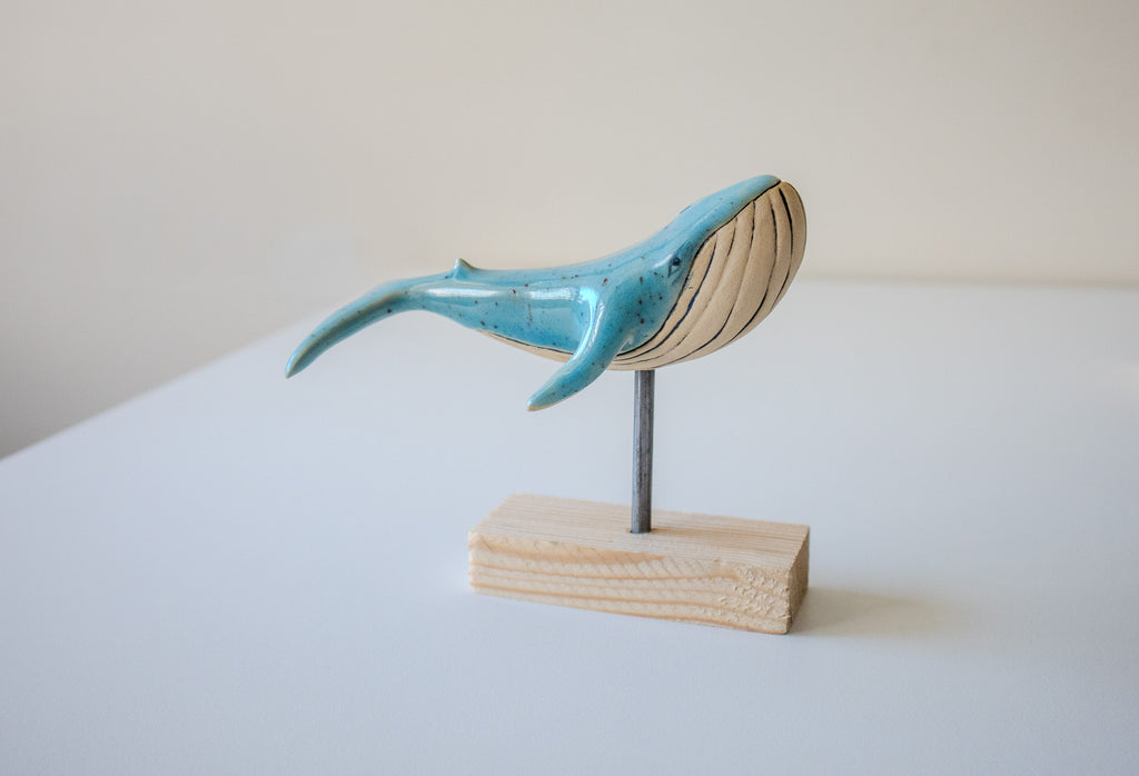 Handmade Ceramic Whale Sculpture