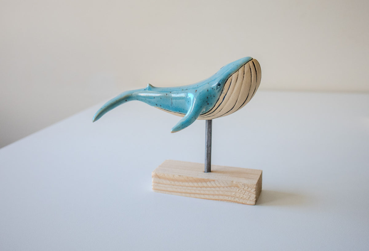 Handmade Ceramic Whale Sculpture