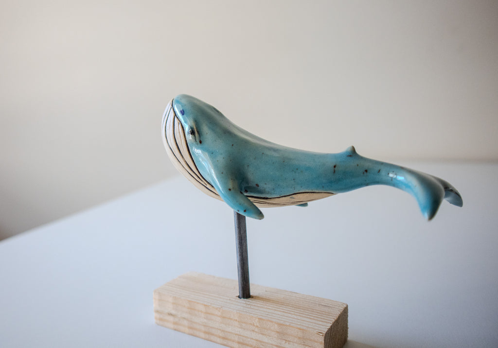 Handmade Ceramic Whale Sculpture