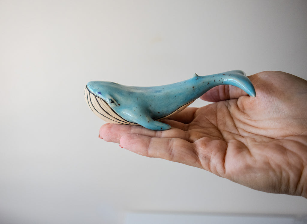 Handmade Ceramic Whale Sculpture
