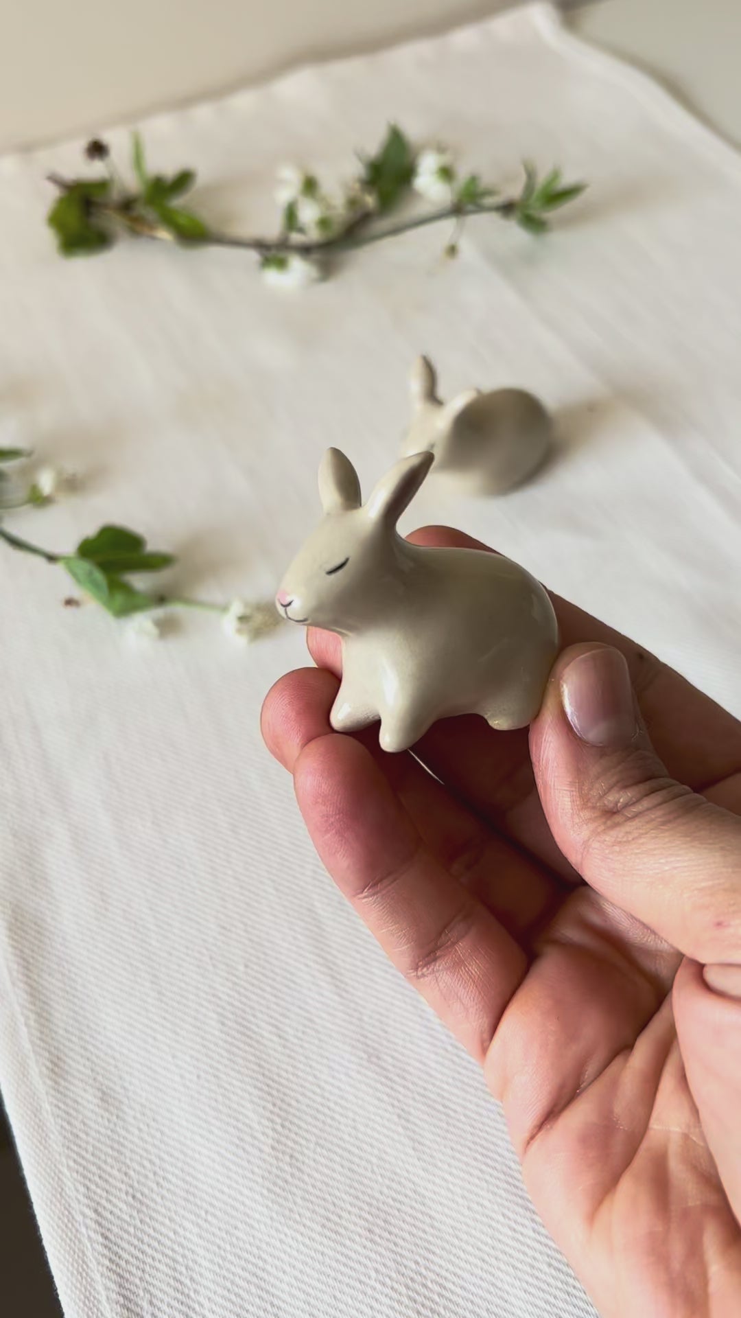 Handmade Ceramic Rabbit Couple
